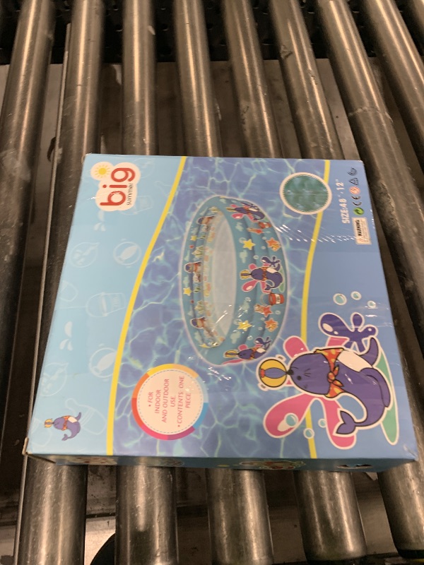 Photo 1 of 3 Rings Kiddie Pool for Toddler, 48”X12”?Kids Swimming Pool, Inflatable Baby Ball Pit Pool, Small Infant Pool (Blue)