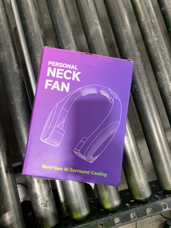 Photo 1 of AI Portable Neck Fan with 6 Powerful Speeds, 8000mAh Battery Operated USB-C Rechargeable Fan, Hands-Free 360° Cooling Neck Fan,Twistable,Ultra-Quiet Personal Fan for Women Men Travel(Black-White)