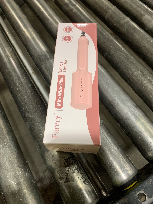 Photo 1 of FARERY Mini Flat Iron, 1.5 Inch Wider Plate, Ceramic Mini Hair Straightener for Short to Medium Hair, Portable Hair Straightener with Dual Voltage and Storage Bag