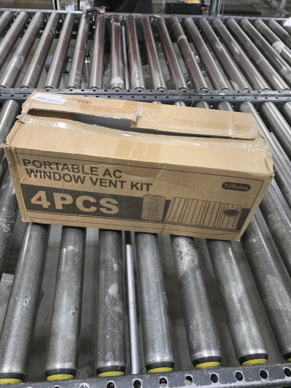 Photo 1 of YJHome Portable AC Window Vent Kit with 5.9" Exhaust Hose & Universal Coupler, Air Conditioner Window Seal Kit with Plates, Upgraded Rain Cover, Portable Air Conditioner Window Kit for Sliding Window