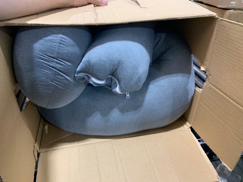 Photo 1 of Pharmedoc Pregnancy Pillows, U-Shape Full Body Pillow – Removable Cooling Cover -Dark Grey – Belly and Back Support - Maternity Essential - Pregnancy Must Haves