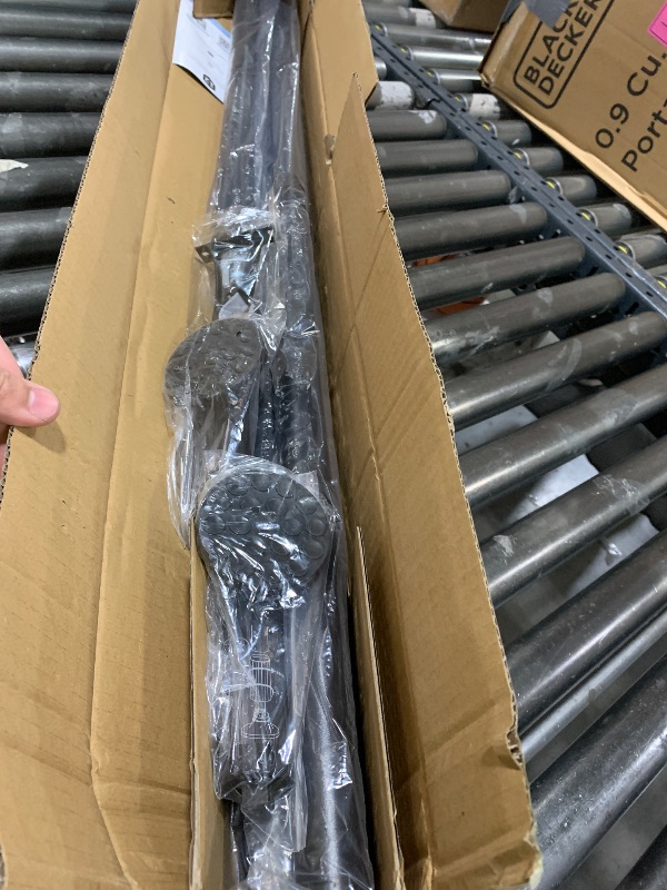 Photo 1 of Tension Curtain Rod 51-165In(4.25-13.75Ft), Extra Long Outdoor Curtain Rod No Drilling for Window or Bathroom Patio, Adjustable Spring Shower Rod, Easy to Install Never Rust, Rod Diameter 1.26In-Black