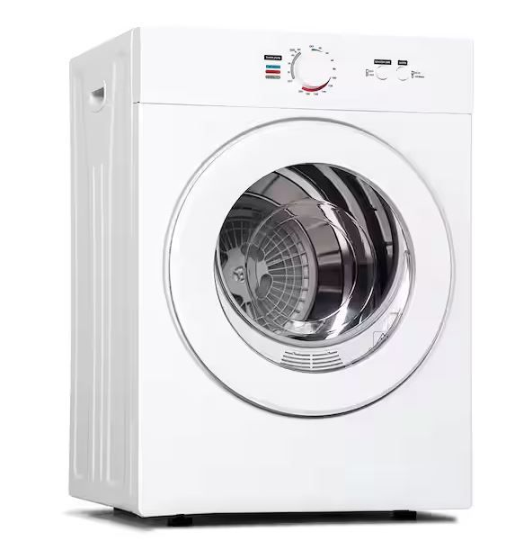 Photo 1 of 1.8 cu. ft. Vented Front Load Electric Laundry Dryer, Compact Portable Dryer in White with Multiple Drying Modes