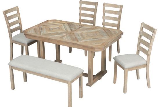 Photo 1 of Emma Mason Dining Chair Set (Natural Wood Wash 4 piece