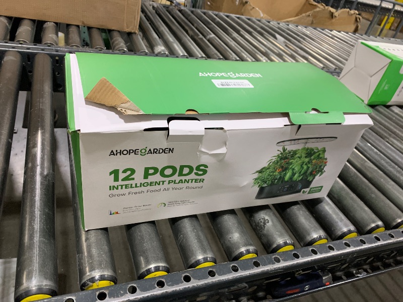 Photo 1 of Ahopegarden Hydroponics Growing System Kit Indoor Herb Garden with Grow Light 12 Pods, with LCD Touch Panel Hydroponic Planter, Planting Height Up to 17", Grower Harvest Fresh Veggie Lettuce, Black