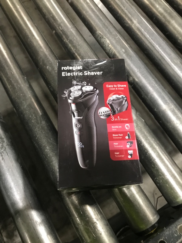 Photo 1 of rategist Cordless Electric Razor for Men: 3-in-1 Shaver for Beard/Nose/Sideburns - IPX7 Waterproof Travel Kit