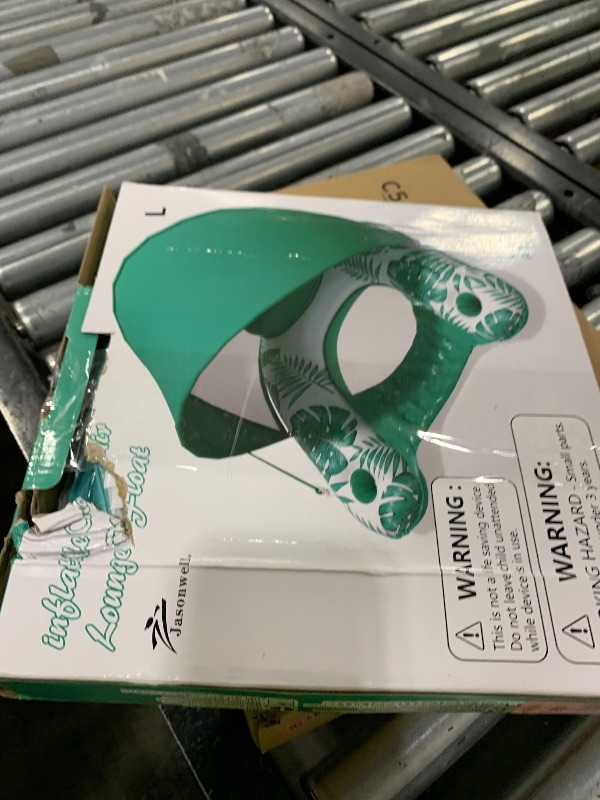 Photo 1 of Jasonwell Pool Float with Canopy - Inflatable Pool Floaties Adult Floating Pool Chair Lounge Floats for Swimming Pool Water Chair Pool Lounger with Cup Holders Pool Toy Party Floaty for Adults