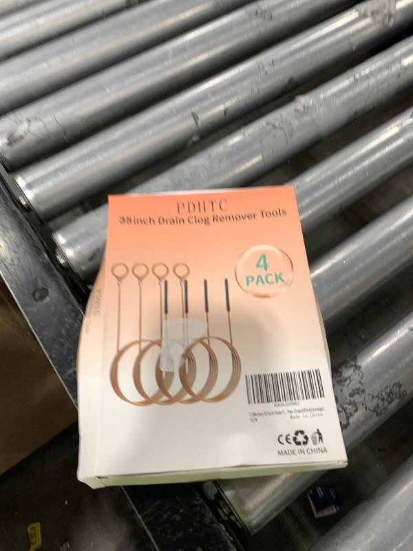 Photo 1 of PDHTC 35 Inch Drain Snake Hair Clog Remover Tool, Anti-Break Metal with Nylon Coating Sink Snake, for Bathroom Sink, Tub, Shower, Pipe Drain (4 Pack)