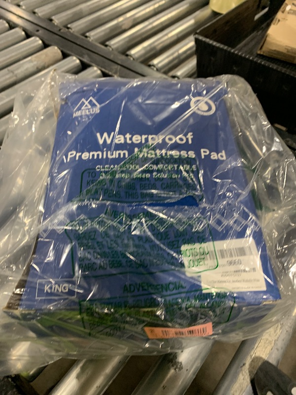 Photo 1 of MEELUS King Mattress Protector, Breathable Waterproof Mattress Pad Cover Fitted Deep Pocket 8"-21", Soft Noiseless Mattress Cover Washable Cooling Padded for Home Hotel Bedroom, White