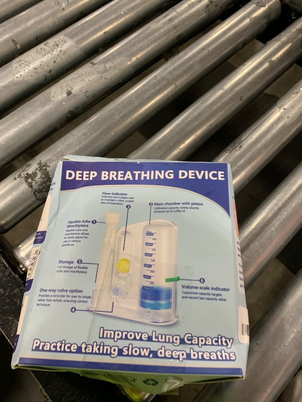 Photo 1 of Incentive Spirometer Adult, Lung Exerciser Device, Breathing Trainer - 6000ML Inhale Volume Measurement, Equipped with Ball Flow Rate Indicator & Scale Indicator