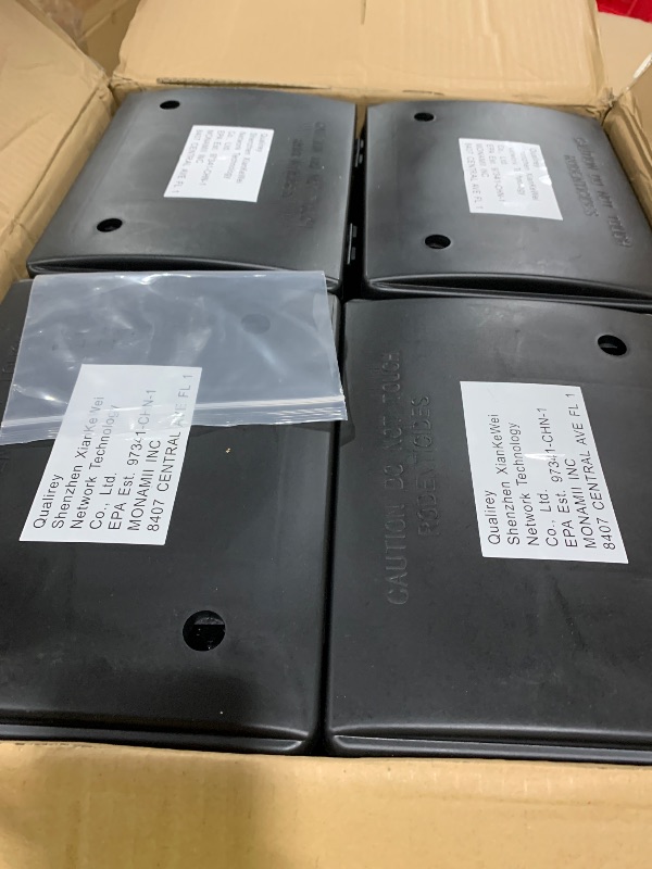 Photo 1 of Qualirey 12 Packs Rat Bait Station Box Outdoor Rodent Rat Traps with Key Mouse Bait Station Indoor Mice Box for Outdoor Use Keeping Pets and Children Safe