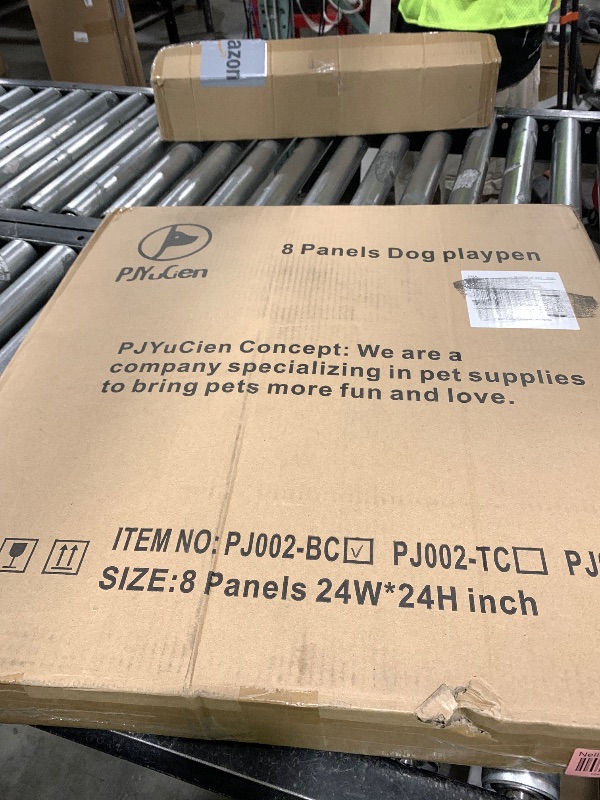 Photo 1 of PJYuCien Dog Playpen - Metal Foldable Dog Exercise Pen, Pet Fence Puppy Crate Kennel Indoor Outdoor with 8 Panels 24”H & Bottom Pad for Small Medium Pets
