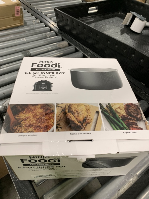 Photo 1 of Ninja Foodi 6.5-qt. Ceramic Coated Nonstick Inner Pot, Compatible with all Ninja Foodi 6.5 qt. models, Dishwasher Safe Gray. 102FY300