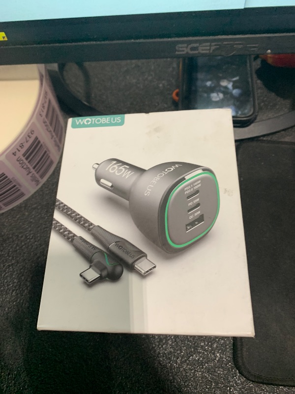 Photo 1 of WOTOBEUS 165W Super Fast Car Charger Dual USB C Adapter: PD3.1/140W PD3.0/100W PPS45W QC5 & PD35W PPS25W - for iPhone 16 15 14 Samsung Galaxy S25 S24 Ultra iPad MacBook Pro Air Pixel Type-C Laptops