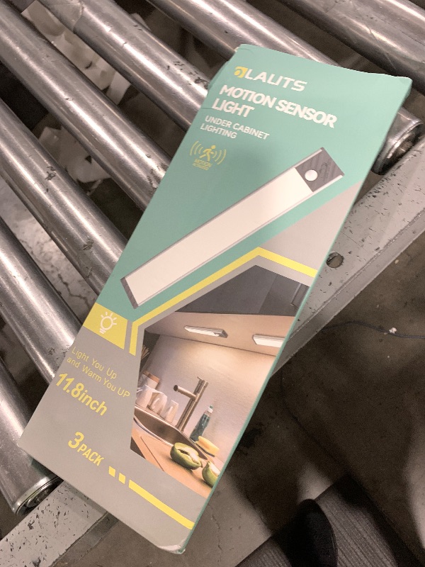 Photo 1 of Under Cabinet Lighting, Equipped with Motion Sensor, 11.8" Rechargeable Battery Operated?3-Level Adjustable Brightness, 3 Pack Magnetic Under Counter Lights for Kitchen, Closet, Pantry