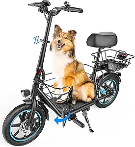 Photo 1 of Gyroor C1 Plus Electric Scooter for Adults with Seat & Pet Basket - 30 Miles Range 650W Motor 48V 13.5Ah Battery 18.6MPH 14" Pneumatic Tires Foldable Design Dual Shock Absorbers 300lbs Capacity
