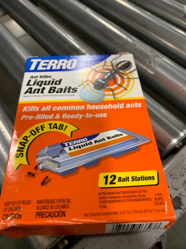 Photo 1 of TERRO Ant Killer Bait Stations T300B - Liquid Bait to Eliminate Ants - 12 Count Stations for Effective Indoor Ant Control
