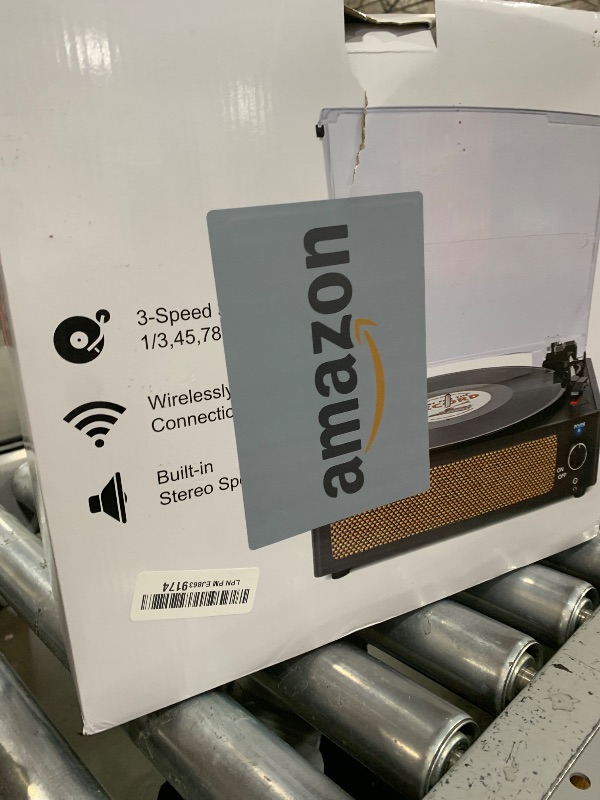 Photo 1 of Vinyl Record Player with Speakers Vintage Turntable for Vinyls Records Belt-Driven Turntables 3-Speed Bluetooth Playback Headphone AUX RCA Line LP Vinyls Players for Sound Enjoyment Retro Brown