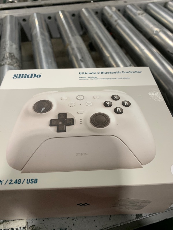 Photo 1 of 8Bitdo Ultimate 2 Bluetooth Controller for Switch/Switch 2 & Windows PC, Switch Pro Controller with TMR Joysticks, Switchable Hall Effect/Tactile Triggers, Vibration and Motion Control - White