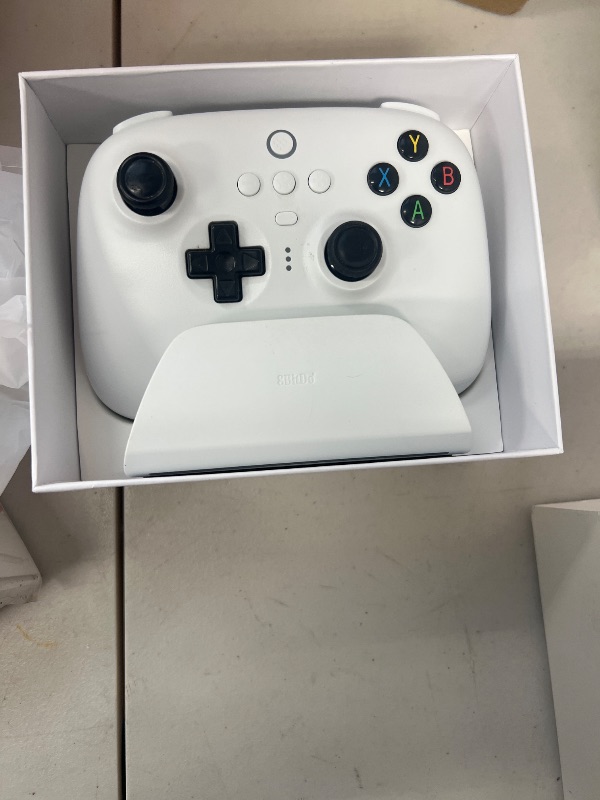 Photo 1 of 8Bitdo Ultimate 2 Bluetooth Controller for Switch/Switch 2 & Windows PC, Switch Pro Controller with TMR Joysticks, Switchable Hall Effect/Tactile Triggers, Vibration and Motion Control - White