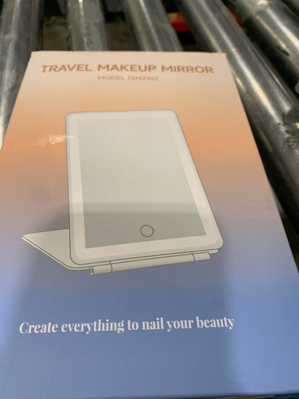 Photo 1 of FUNTOUCH Rechargeable Travel Makeup Mirror with 72 Led Lights, Portable Lighted Beauty Mirror, 3 Color Lighting, Dimmable Touch Screen, Tabletop LED Folding Cosmetic Vanity Mirror