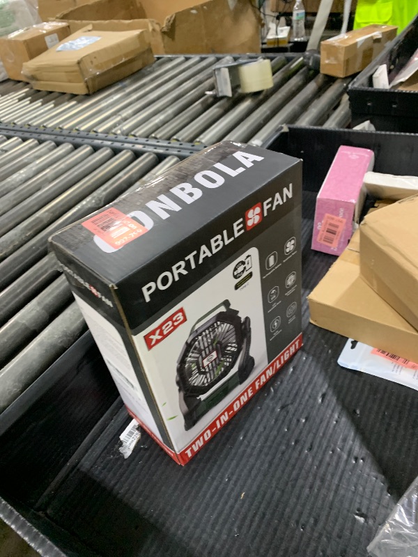 Photo 1 of CONBOLA 25400mAh,Camping Fan, Portable Fans Rechargeable 9-Inch Battery Powered (180Hrs) LED Lantern, USB C Battery Beach Fan.