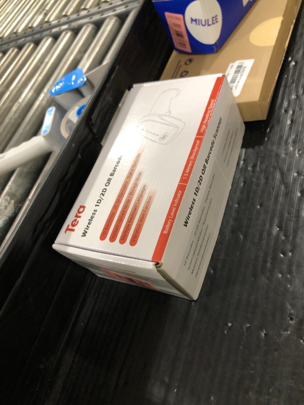 Photo 1 of Tera Barcode Scanner Wireless 1D 2D QR with Stand: Battery Level Indicator 3 in 1 Works with Bluetooth 2.4G Wireless USB Wired Handheld Bar Code Reader with Vibration Alert HW0002 Orange