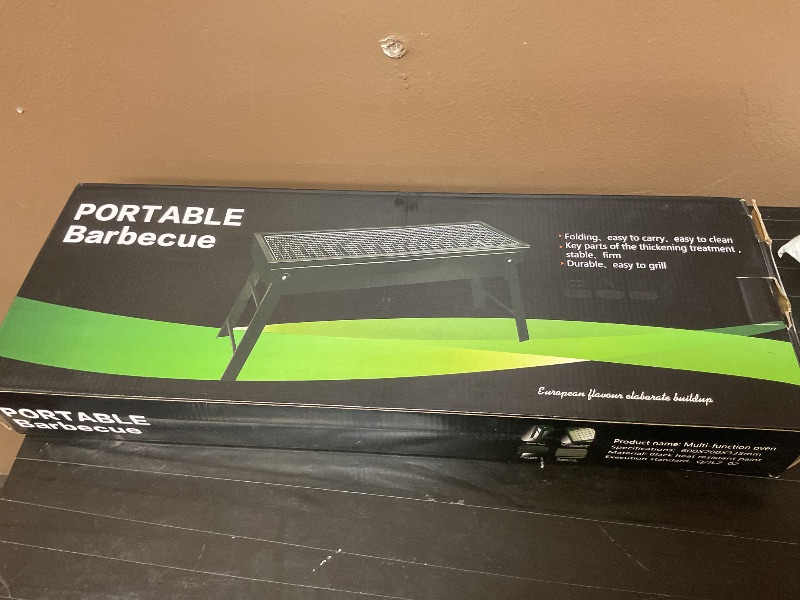 Photo 1 of Portable Charcoal Grill, Portable Tabletop BBQ for Outdoor Cooking | Compact Folding Grill for Camping, Hiking, Picnics & Travel | 24”x13”x9” Lightweight Smoky Flavor