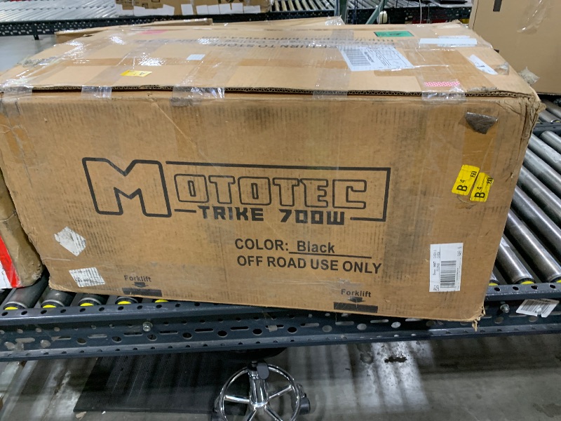 Photo 1 of MotoTec Folding Mobility Electric Trike 48v 700w Dual Motor Lithium Black, 42x22x33 Inch, MT-FOLD-TRK-700