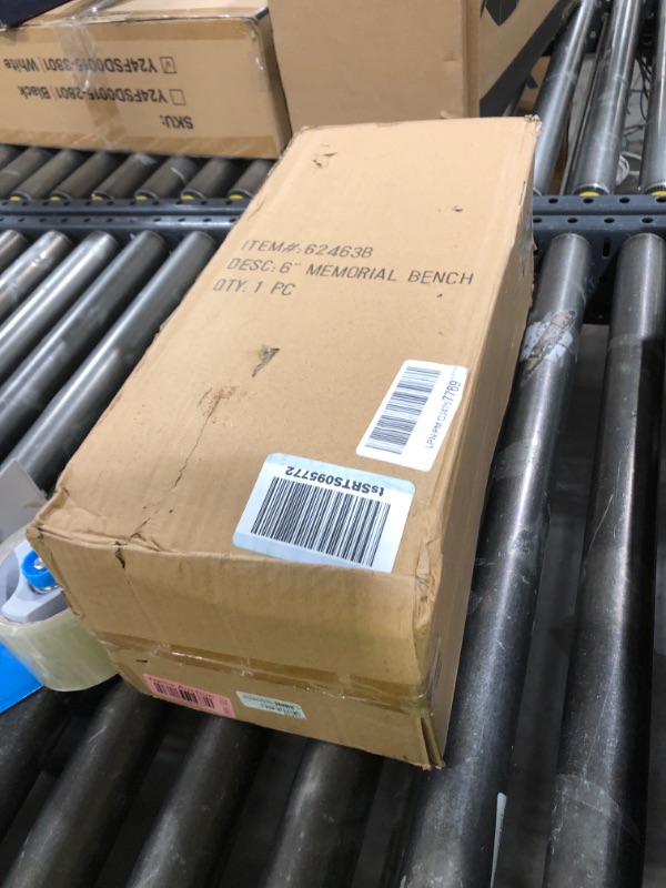 Photo 1 of Roman Memorial Bench with Verse Inscribed on Top, 15.25-Inch, Resin, Small