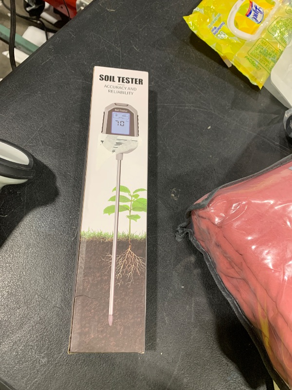 Photo 1 of 4-in-1 Soil Moisture Meter Digital Plant Temperature/Soil Moisture/PH Meter/Sunlight Intensity Backlight LCD Display Soil Test Meter for Gardening, Farming and Outdoor Plants