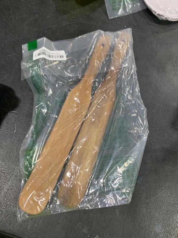 Photo 1 of 2PCS Wooden Spatulas for Cooking Sourdough, 13 Inch Wooden Spurtles with Hanging Holes, Wooden Spoon Cooking Mixing Tool for Kitchen, Camping, and Picnics