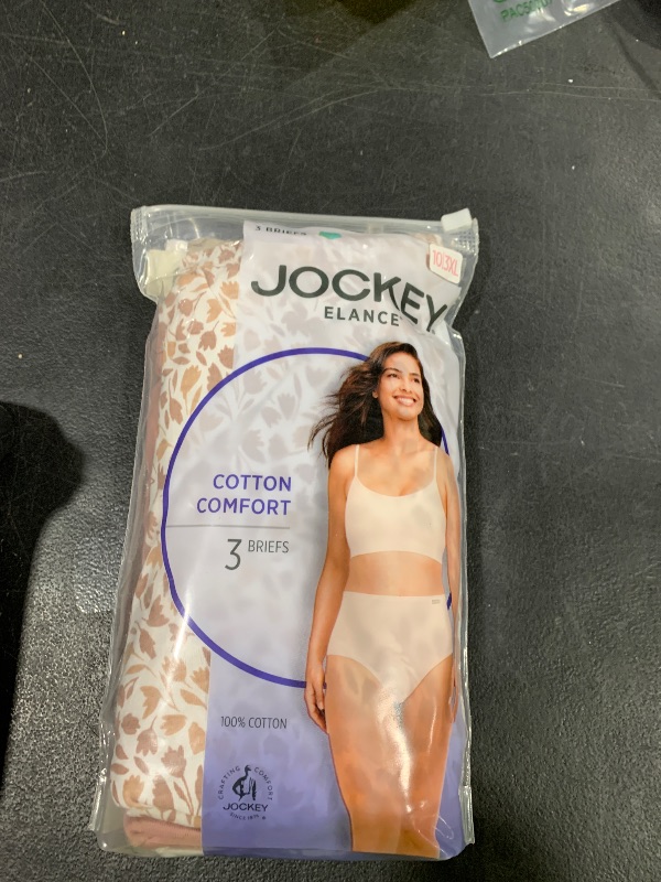 Photo 1 of Jockey Women's Underwear Elance® French Cut - 3 Pack Underwear Women Pack, 100% Cotton, Diamond White/Prim Floral/Earth Rose, 10