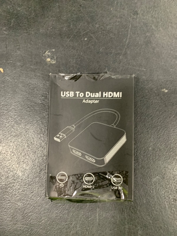 Photo 1 of USB to HDMI Adapter, USB 3.0 to Dual HDMI Adapter with USB 3.0 Port, Audio Video Graphics Converter Cable for Laptop Monitor Desktop TV, Compatible with Mac OS, Windows
