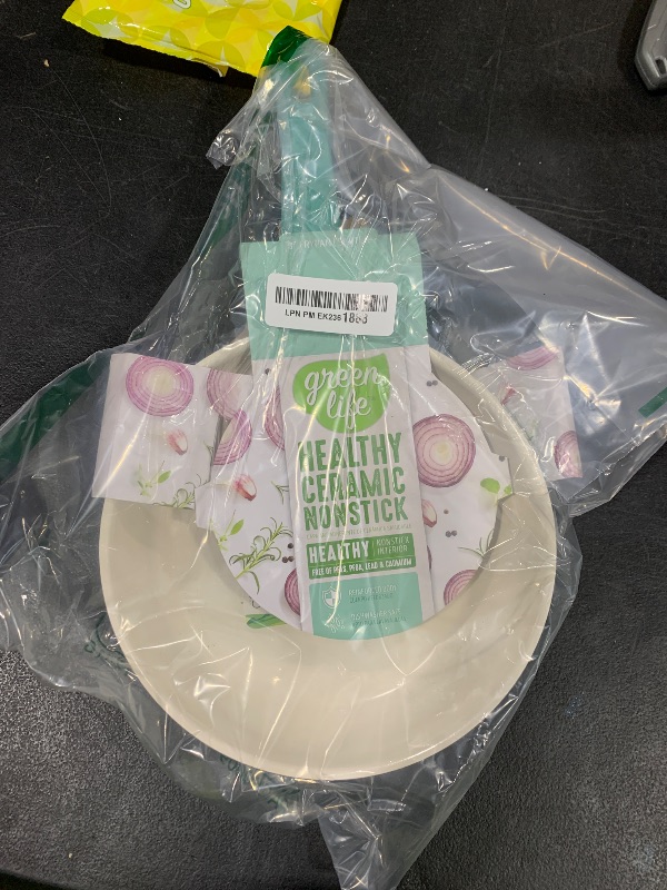 Photo 1 of GreenLife Nonstick 8" Frying Pan Skillet, Non-Toxic PFAS-Free Ceramic Nonstick, Dishwasher & Oven Safe, Stay-Cool Handles, Wobble Free, Turquoise