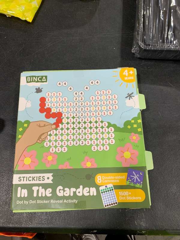Photo 1 of BINCA Dotties Dot Art Activity Kit, 1500+ Stickers, 8 Garden Animals Mess-Free Activities, DIY Dot Sticker Art for Toddlers, Kids Travel Activities, Craft Kits & Gifts for Boys & Girls Ages 4,5,6,7