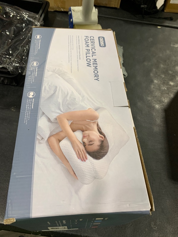 Photo 1 of Osteo Cervical Pillow for Neck Pain Relief, Hollow Design Odorless Memory Foam Pillows with Cooling Case, Adjustable Orthopedic Bed Pillow for Sleeping, Support for Side Back Sleepers