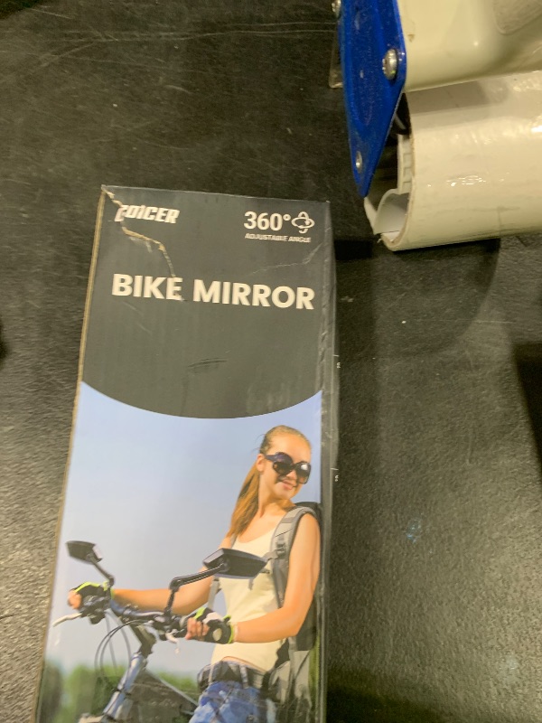 Photo 1 of Bike Mirror Handlebar Mount 360° Adjustable Blue, Wide Rear View Mirror Bicycle Mirrors for Handlebars with Scratch Resistant Glass, Bike Rear View Mirror for Scooter, Motorcycle, Bike Accessory Left