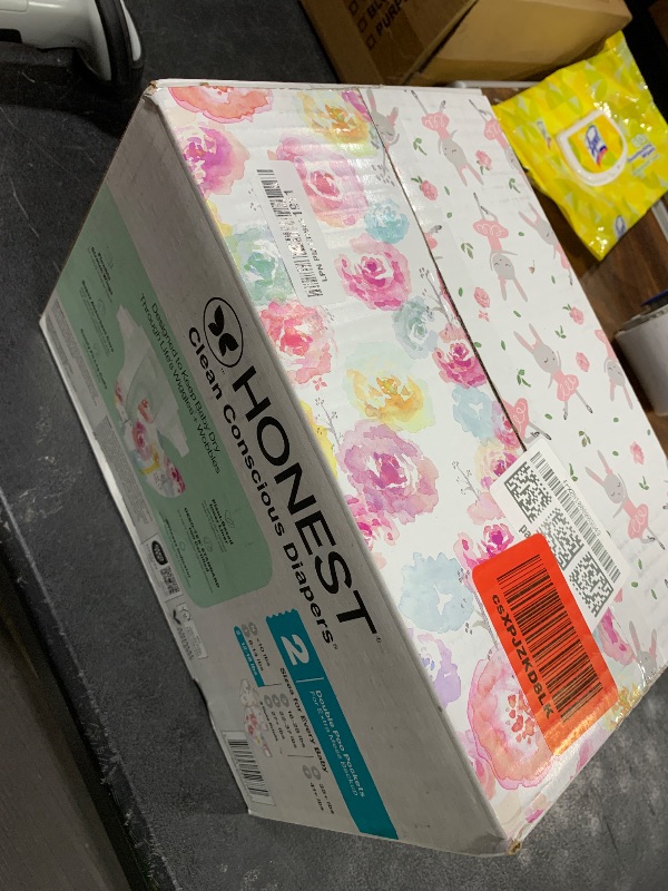 Photo 1 of The Honest Company Clean Conscious Diapers for Delicate Skin | Up to 100% Leakproof | Hypoallergenic, Fragrance Free | Girl Prints | Club Box, Size 2 (12-18 lbs), 72 Count (Prints May Vary)