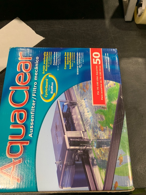 Photo 1 of AquaClear 50 Power Filter, Fish Tank Filter for 20- to 50-Gallon Aquariums (Packaging may vary)