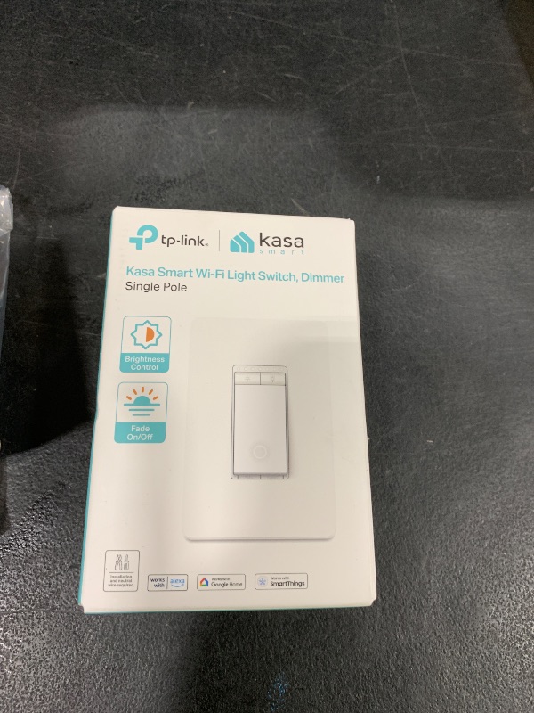 Photo 1 of Kasa Smart Dimmer Switch HS220, Single Pole, Needs Neutral Wire, 2.4GHz Wi-Fi Light Switch Works with Alexa and Google Home, UL Certified, No Hub Required, 1 Pack