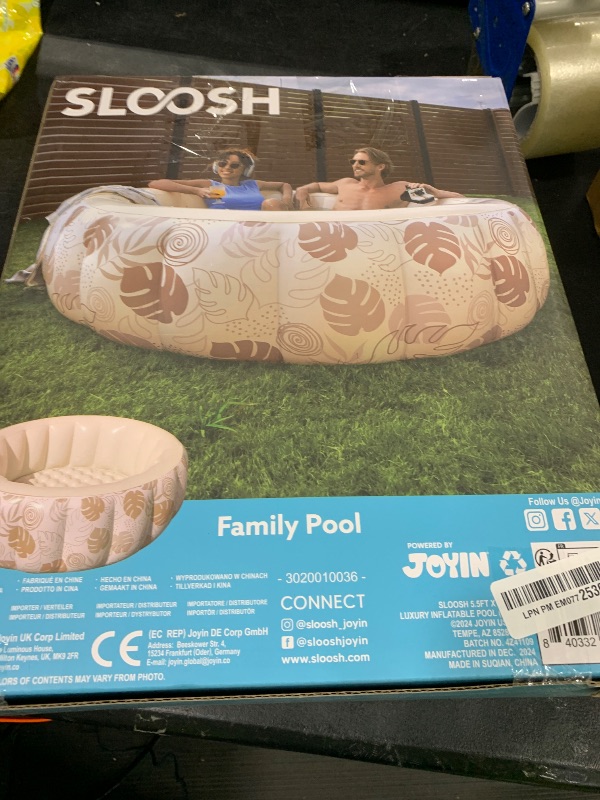 Photo 1 of SLOOSH Inflatable Swimming Pool,5.5ft x 20 Inch Full-Sized Blow Up Durable Thickened Luxury Above Ground Family Pool with Comfortable Backrest for Summer Water Party Backyard Garden Lawn,Sandy