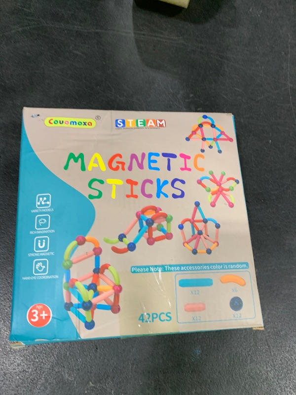 Photo 1 of COUOMOXA Magnetic Building Blocks for Kids: Magnetic Stick Montessori Game for 3 4 5 Years Old Toddlers - STEM Starter Toy for Kids Age 3-5 Preschool - Birthday Gift for Boys Girls