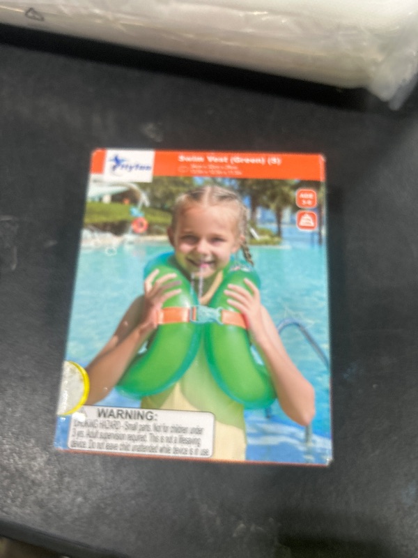 Photo 1 of Hyfoo Swim Vest Floaties for Kids,Inflatable Pool Floats Swimming Ring for Children 33-50Lbs with Adjustable Safety Buckle,Double Air Bag,Learn to Swim Trainer,Green Upgraded