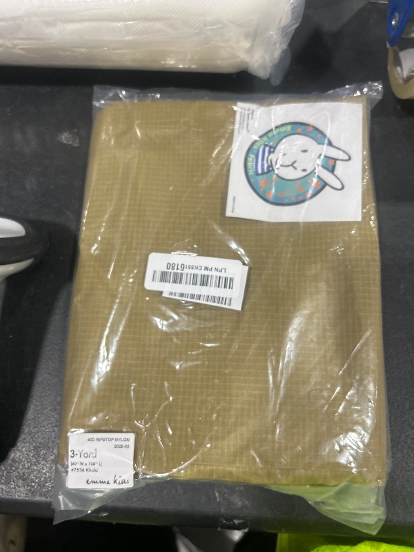 Photo 1 of emma kites Khaki Ripstop Nylon Fabric 40 Denier, Precut Piece 3-Yard: 60"x108", Ultra-Light Airtight Water Resistant Tear Proof, for Kite Flag Stuff Sack Bag Inflatable Windsock Pack Cover