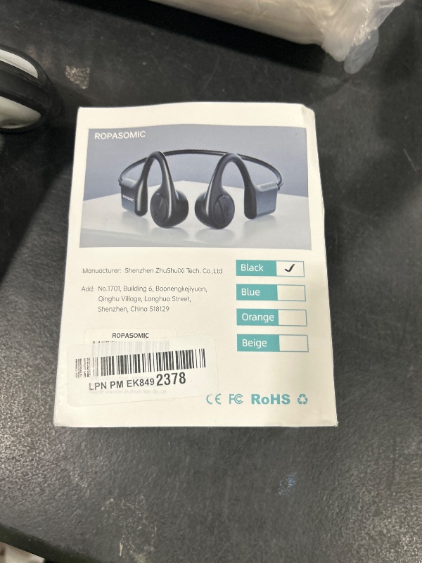 Photo 1 of ROPASOMIC Bone Conduction Headphones, 12 Hours Playtime Bluetoeth 5.3 Headset Open Ear Wireless Earphone - IP55 Sweatproof Built-in Mic,Perfect for Running Cycling Hiking Workouts(Black)