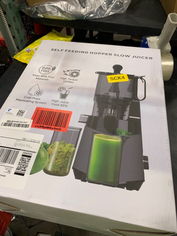 Photo 1 of Cold Press Juicer, 5.8" Extra Large Feed Chute Fit Whole Fruits & Vegetables, 350W Slow Masticating Juicer Machines, Easy to Clean,High Juice Yield?Grey?