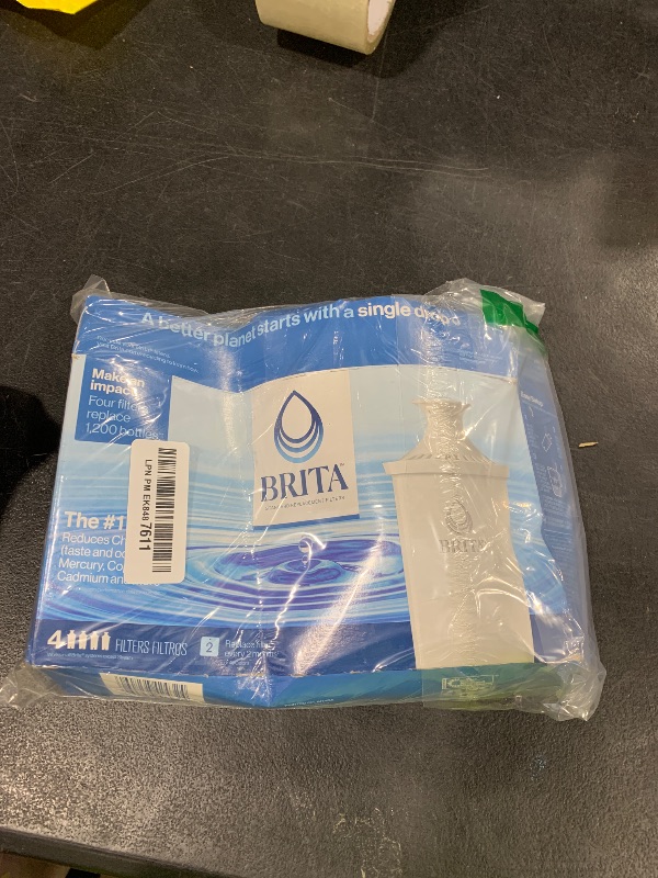 Photo 1 of Brita Standard Water Filter for Pitchers and Dispensers, BPA-Free, Reduces Copper, Cadmium and Mercury Impurities, Lasts Two Months or 40 Gallons, Includes 4 Filters for Pitchers