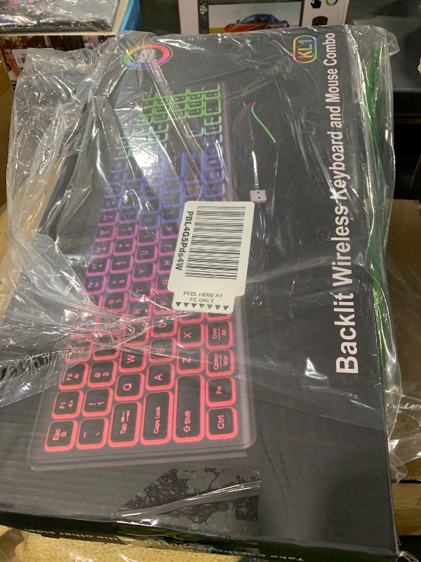 Photo 1 of Wireless Keyboard and Mouse Combo, RGB Backlit, Rechargeable & Light Up Letters, Full-Size, Ergonomic Tilt Angle, Sleep Mode, 2.4GHz Quiet Keyboard Mouse for Mac, Windows, Laptop, PC, Trueque(Purple)