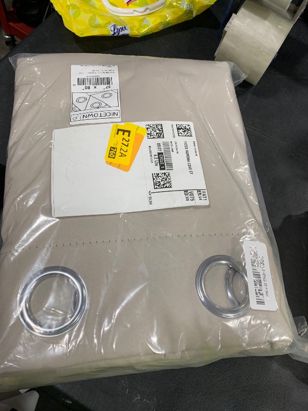 Photo 1 of NICETOWN Natural Blackout Curtains 80 inches Long, 2 Pieces, 37" Wide Each Panel, Full Light Blocking Drapes with Black Liner for Nursery, Noise Reducing Thermal Insulated Draperies for Doorway